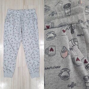 Cozy Gray Coffee Print Women's Pajama Pants
